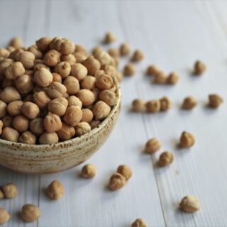 Free chickpea in bowl on the table