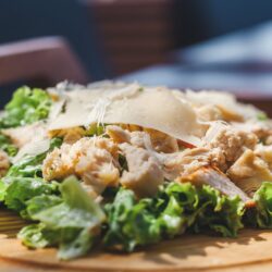 close up of caesar salad